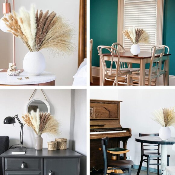 100 PCS Boho Pampas Grass Tails Dried Flowers - Picture 6 of 7